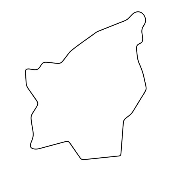 San Marino Land Vereenvoudigde Kaart Dunne Zwarte Omtrek Eenvoudig Vectorpictogram — Stockvector