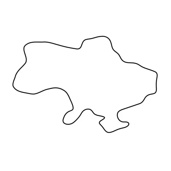 Ucrania País Mapa Simplificado Contorno Delgada Contorno Negro Icono Vector — Vector de stock