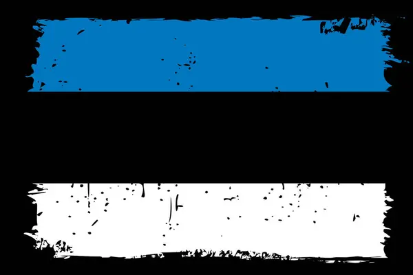 Bandera Estonia Bandera Vectorial Con Efecto Arañazo Elegante Marco Grunge — Vector de stock