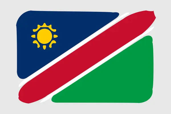 Bandera Namibia Ilustración Vectorial Diseño Pintado Estilo Cepillo Vectorial — Vector de stock