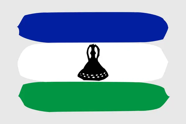 Bandera Lesotho Ilustración Vectorial Diseño Pintado Estilo Cepillo Vectorial — Vector de stock
