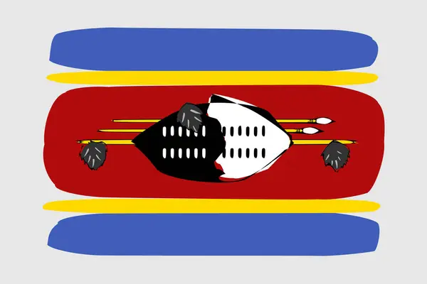 Bandera Eswatini Ilustración Vectorial Diseño Pintado Estilo Cepillo Vectorial — Vector de stock