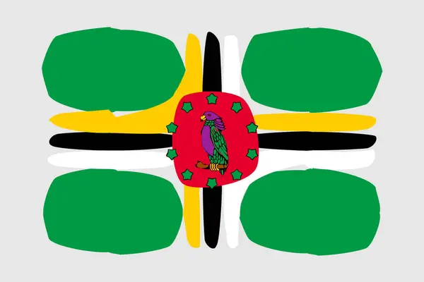 Bandera Dominica Ilustración Vectorial Diseño Pintado Estilo Cepillo Vectorial — Vector de stock