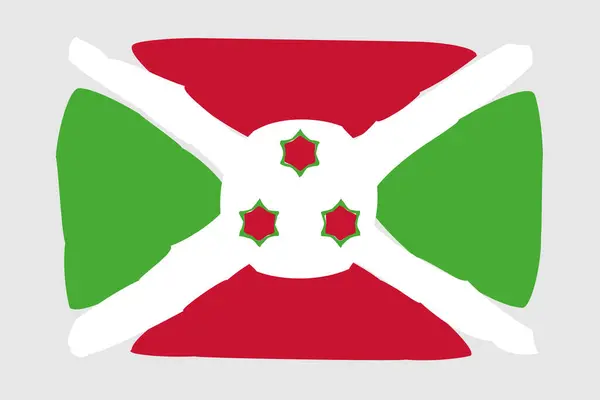 Bandera Burundi Ilustración Vectorial Diseño Pintado Estilo Cepillo Vectorial — Vector de stock