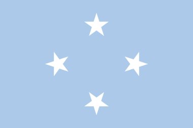 Federated States of Micronesia vector flag in official colors and 3:2 aspect ratio. clipart