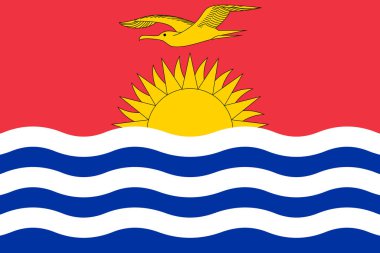 Kiribati vector flag in official colors and 3:2 aspect ratio. clipart