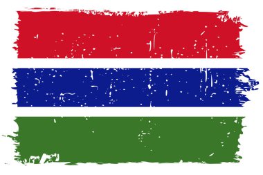 Gambia flag - vector flag with stylish scratch effect and white grunge frame. clipart
