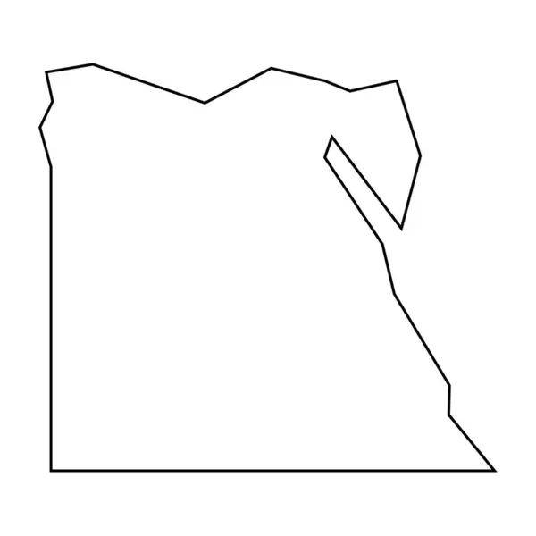 エジプトの国 薄い黒い輪郭のシルエット 簡略化された地図 ホワイトバックグラウンドで隔離されたベクトルアイコン — ストックベクタ