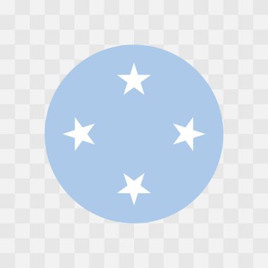 Federated States of Micronesia flag - circle vector flag isolated on checkerboard transparent background clipart