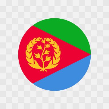 Eritrea flag - circle vector flag isolated on checkerboard transparent background clipart