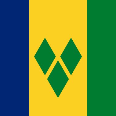 Saint Vincent and the Grenadines flag - solid flat vector square with sharp corners. clipart