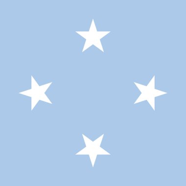 Federated States of Micronesia flag - solid flat vector square with sharp corners. clipart