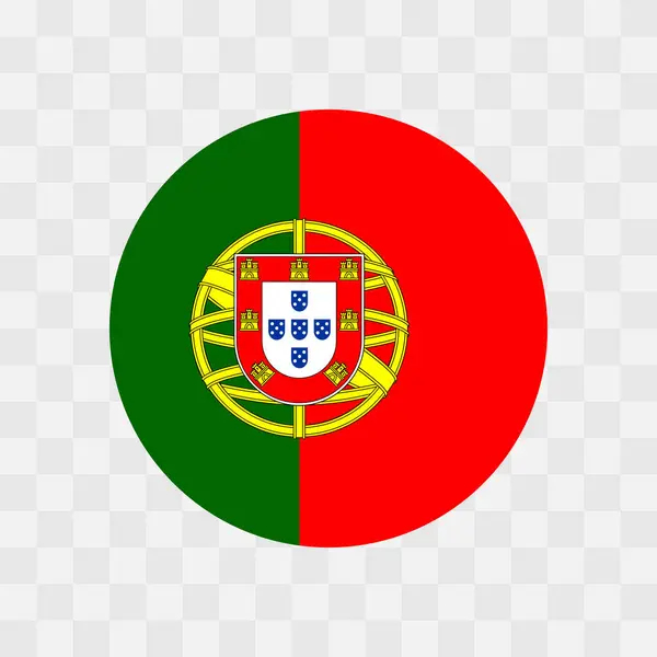 Флаг Португалии Векторный Флаг Круга Изолирован Прозрачном Фоне Шашки — стоковый вектор
