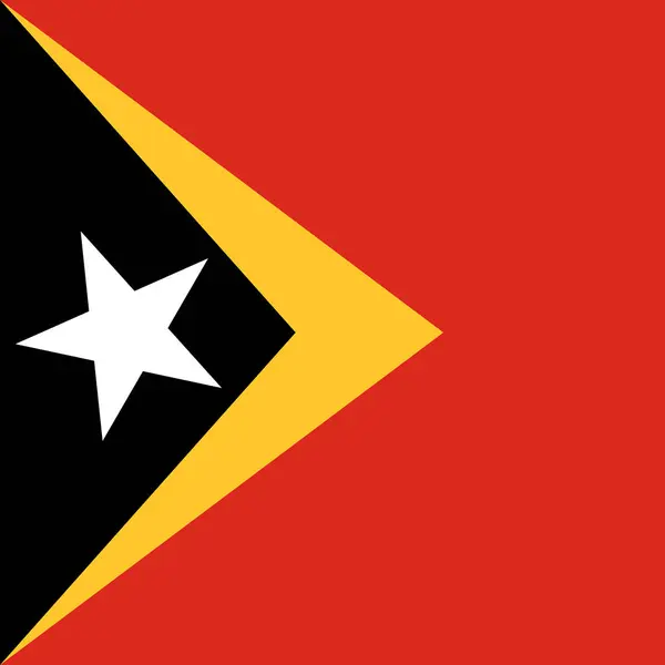 Timor Oriental Bandera Sólida Plana Vector Cuadrado Con Esquinas Afiladas — Vector de stock