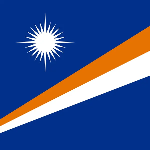 Bandera Las Islas Marshall Sólido Cuadrado Vector Plano Con Esquinas — Vector de stock