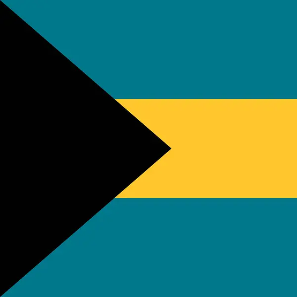 Bandera Bahamas Sólido Cuadrado Vector Plano Con Esquinas Afiladas — Vector de stock