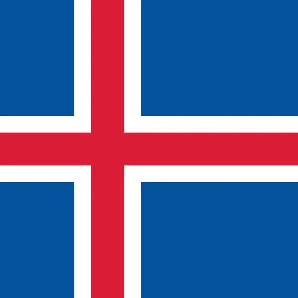 アイスランドの旗 鋭いコーナーが付いている固体平らなベクトル正方形 — ストックベクタ