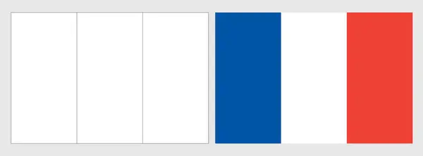 Frankrig Flag Farvelægning Sæt Hvid Wireframe Tynd Sort Omrids Flag – Stock-vektor