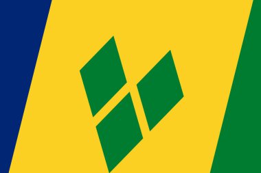Saint Vincent and the Grenadines flag - rectangular cutout of rotated vector flag. clipart