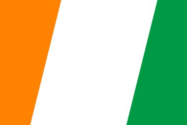 Cote d Ivoire flag - rectangular cutout of rotated vector flag. clipart