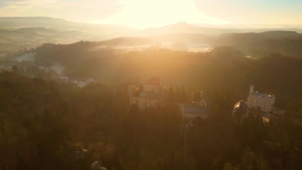 Hruba Skala Chateau Arenstone Cliff Bohemian Paradise Czech Cesky Raj — Video Stock