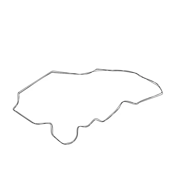 stock vector Honduras country simplified map.Thin triple pencil sketch outline isolated on white background. Simple vector icon