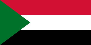 Sudan flag in official colors, dimensions and aspect ratio. Vector flag symbolizing national pride, identity, heritage, patriotism and authority clipart