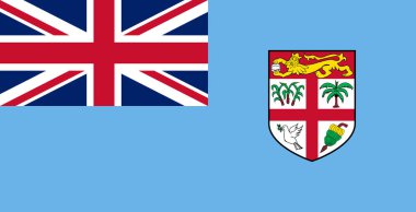 Fiji flag in official colors, dimensions and aspect ratio. Vector flag symbolizing national pride, identity, heritage, patriotism and authority clipart