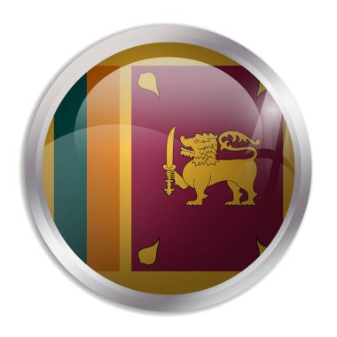 Sri Lanka flag - glossy circle button displays a colorful flag representing a country cultural identity and heritage. The essence of national pride and unity. clipart