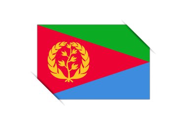 Eritrea flag - rectangle colorful flag representing a country cultural identity and heritage. The essence of national pride and unity. Attached by the corners in a paper album clipart