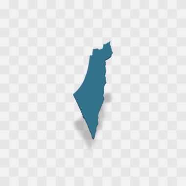 Israel high detailed vector representation of country silhouette. 3D map on transparent background with dropped shadow. For educational, decorative, or informational use. clipart