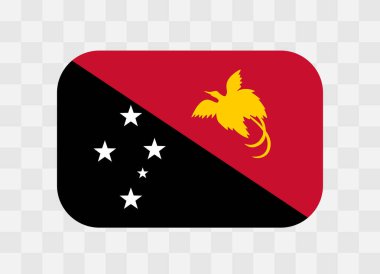 Papua New Guinea flag - rounded rectangle colorful flag representing a country cultural identity and heritage. The essence of national pride and unity. Vector flag on transparent background. clipart