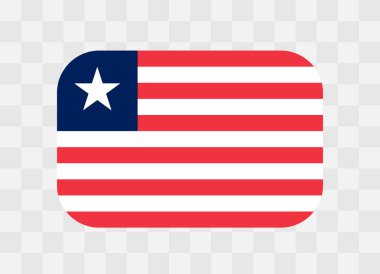 Liberia flag - rounded rectangle colorful flag representing a country cultural identity and heritage. The essence of national pride and unity. Vector flag on transparent background. clipart