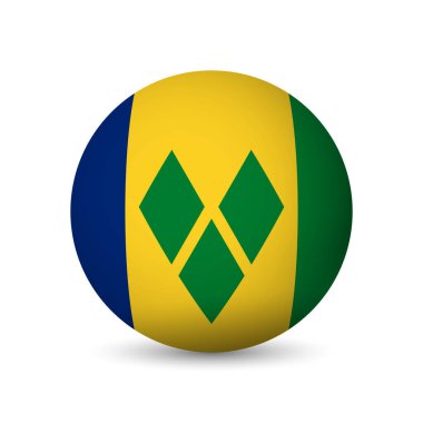 Saint Vincent and the Grenadines flag - 3D sphere in colours of flag representing a country cultural identity and heritage. The essence of national pride and unity. Vector object on white background. clipart