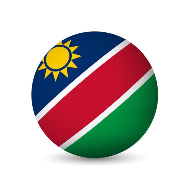 Namibia flag - 3D sphere in colours of flag representing a country cultural identity and heritage. The essence of national pride and unity. Vector object on white background. clipart