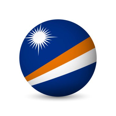 Marshall Islands flag - 3D sphere in colours of flag representing a country cultural identity and heritage. The essence of national pride and unity. Vector object on white background. clipart