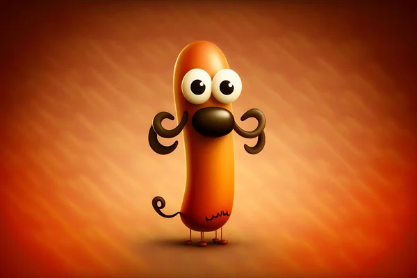 Sausage, sausage as a cartoon character.
