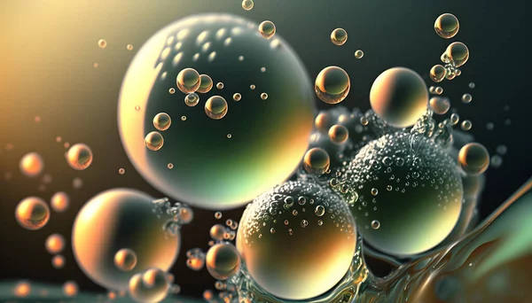 abstract background with air bubbles, wallpaper with glass balls, purity concept