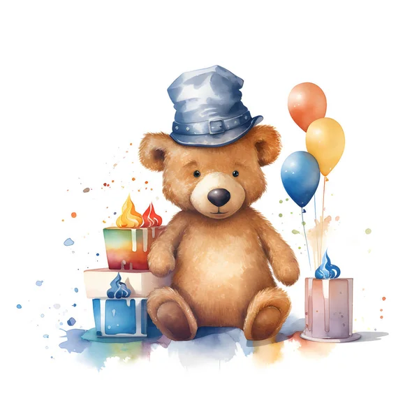A colorful pleasure! Cute birthday teddy bear with water paints - perfect for decoration! Make your loved ones happy.