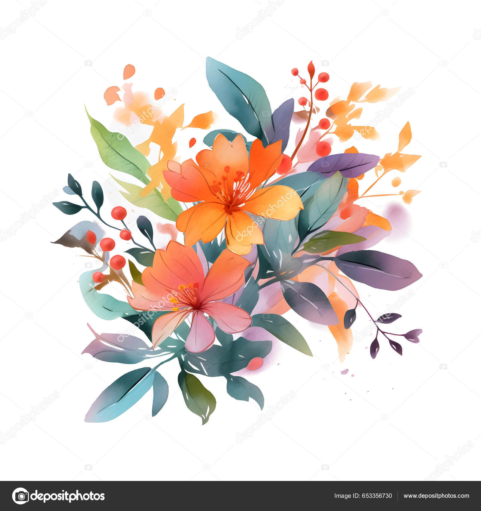 Watercolor flowers Stock Photos, Royalty Free Watercolor flowers Images |  Depositphotos