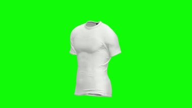 beyaz t-shirt spin canlandırılmış model şeffaf arkaplan, döndürme