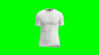 beyaz t-shirt spin canlandırılmış model şeffaf arkaplan, döndürme