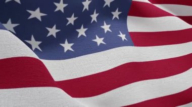 Yüksek Çözünürlüklü Yıldız ve Çizgili Amerikan Bayrağı Dalgalanıyor