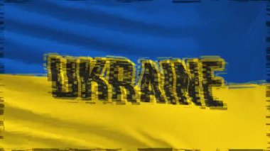 Ukrayna bayrağı 'Ukrayna' kelimesi ve arıza efektleri