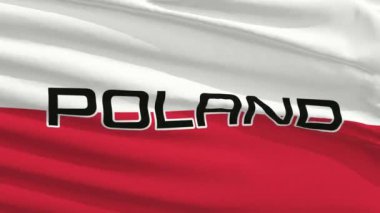 Polonya bayrağı Polonya sözcüğüyle dalgalanıyor