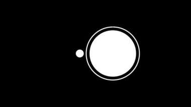 Animasyon Beyaz Çemberler Siyah Arkaplan 'da genişliyor ve küçülüyor. Yüksek kalite 4k görüntü