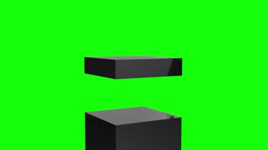 Yeşil arka planda siyah hareketli platform. Yüksek kalite 4k görüntü