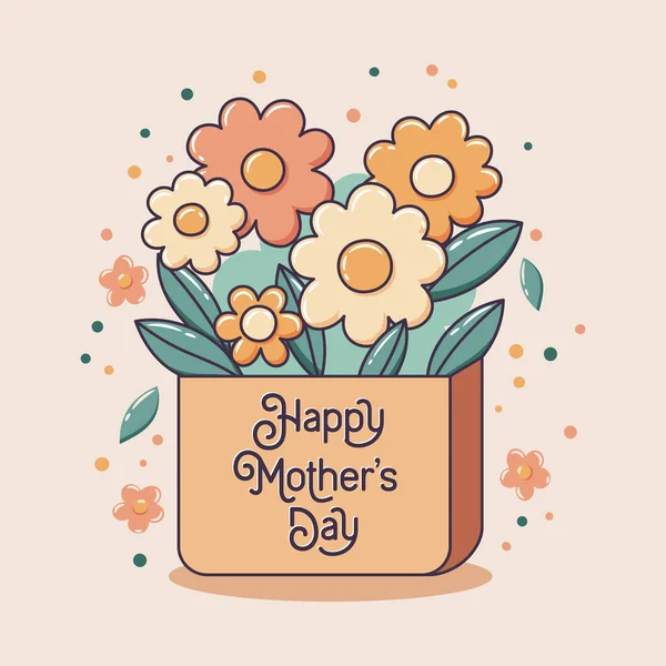Dzień Matki Kartka Kwiatowym Bukietem Ilustracja Wektora — Wektor stockowy