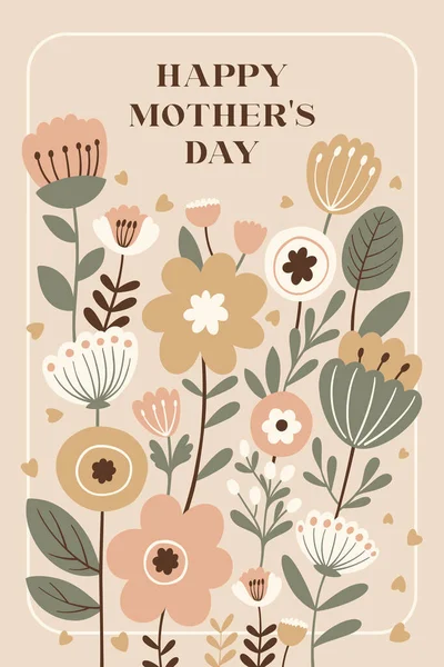 Anyák Napja Virágcsokor Üdvözlőlap Vektorillusztráció — Stock Vector