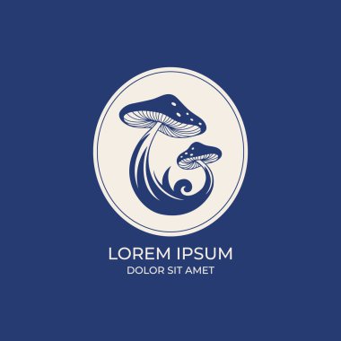 İki mantar düz bir şekilde işaret eder. Vektör illüstrasyonu